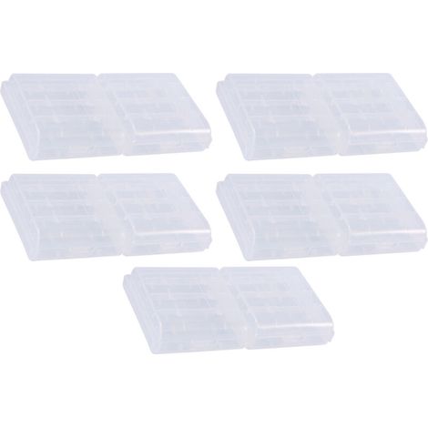 10 transparente Aufbewahrungsboxen aus Hartplastik für AA- und AAA-Batterien – multifunktional (1/5)