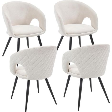 Esszimmerstühle 4er Set mit Stepp-Design, Polsterstuhl Beige (1/5)