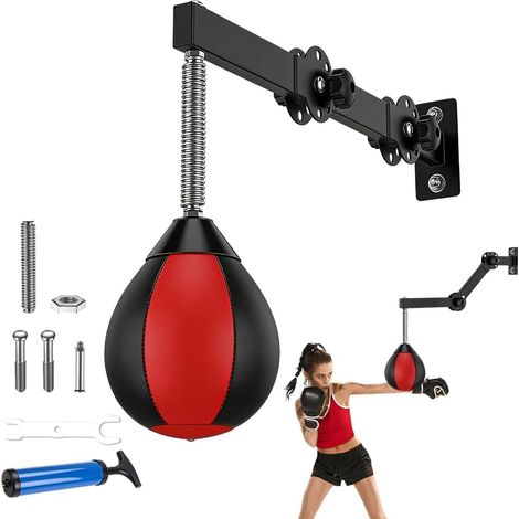 Sac de frappe suspendu, punching ball réglable en hauteur, pliable avec suspension, appareil d'entraînement pour les réflexes