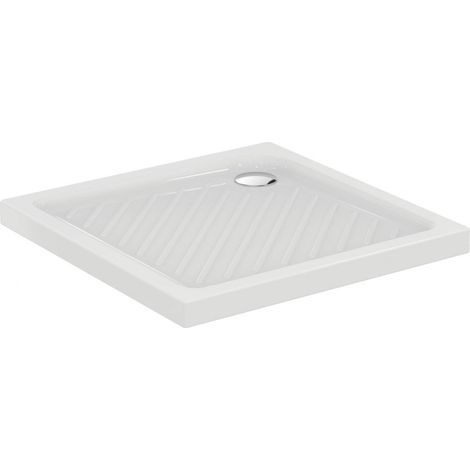 Porcher – Receveur de douche carré 90x90 cm à poser – Grès fin émaillé trois faces – Hauteur 7 cm – Fond texturé anti-glisse (1/3)