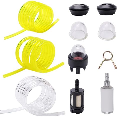 VooGenzek 10-teiliges Kraftstoffschlauch-Set, 1 m Kraftstoffleitung, Kraftstofffilter, Filter-Primerpumpe, Kraftstofftankdichtung, für Rasenmäher, Laubbläser, Kettensäge