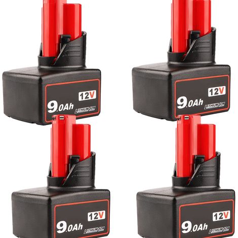 4 set NEU Ersatzakku Für Milwaukee M12 LITHIUM XC 9.0 Ah 12V 48-11-2402 M12B