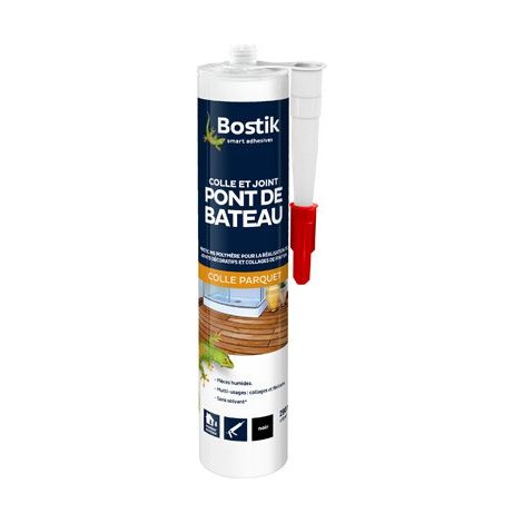 Bostik – Colle pont de bateau 290ml noir – Colle sans solvant pour parquets exotiques – Résistante à l'humidité – Application facile (1/4)