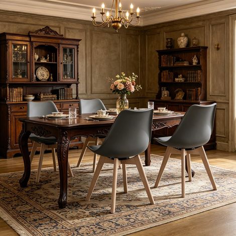 Fauteuil d'appoint tendance, chaise de salle à manger originale, chaise de salon, chaise de coiffeuse, chaise de bureau (4 chaises seulement) (1/4)