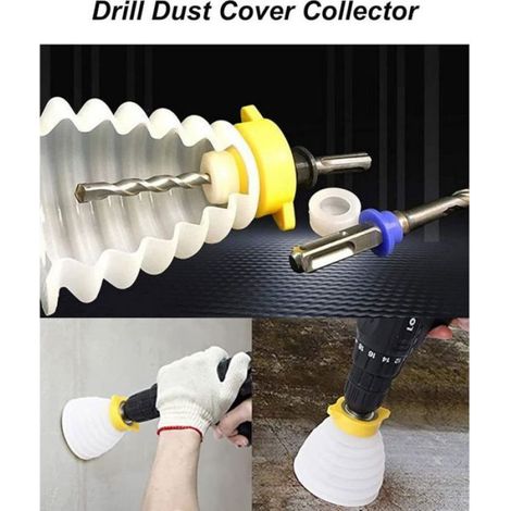 Collecteur de poussière pour perceuse – Capot extensible 15 cm – Anti-poussière – pour béton, mur et travaux de perçage (1/4)