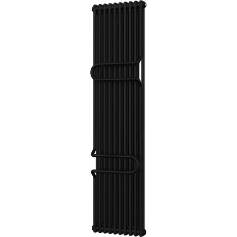 Alpha - Black Vertical Towel Bar Column Radiator H1800mm x W460mm 2 Column (1/3)