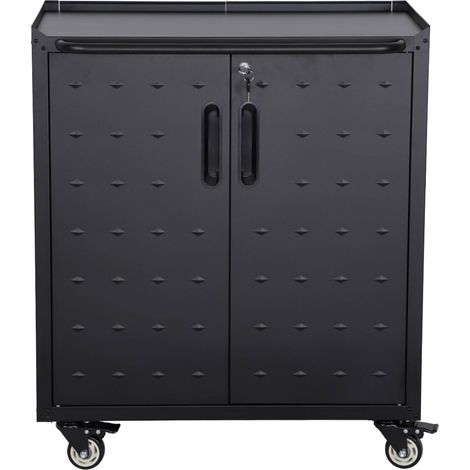 Low storage cabinet for garages with 2 doors Black 42x75x88 cm - Bobby
