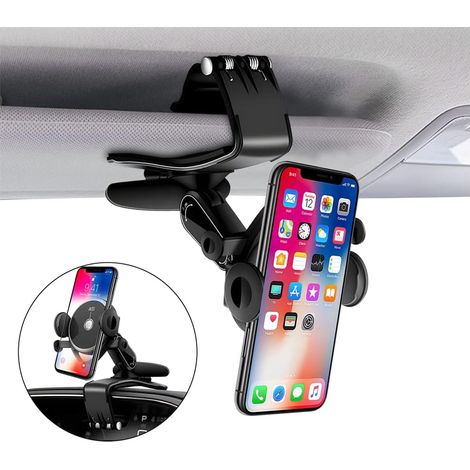Support Telephone Voiture, Support Téléphone Multifonction pour Tableau De Bord De Voiture, Porte Téléphone Voiture avec Pince à Ressort Réglable à 360 °, Porte Telephone pour Tableau De Bord (1/5)