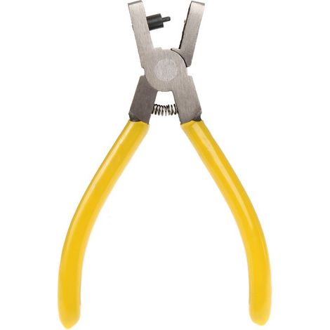1 pince à perforer, pour bracelets montre et ceintures, diamètre trou 2,0 mm, longueur 140 mm, poignées vinyle jaune (1/4)