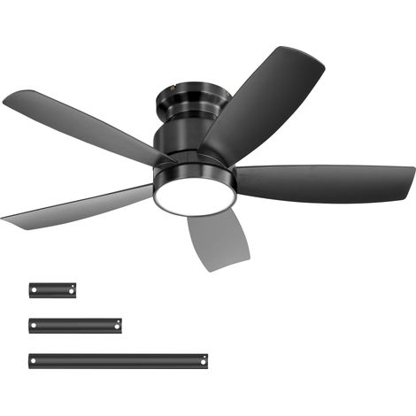 Ventilateur de plafond de 107 cm (42 pouces) avec éclairage LED 18 W, télécommande, 5 pales en ABS et moteur CC réversible pour salon, chambre, cuisine, bureau