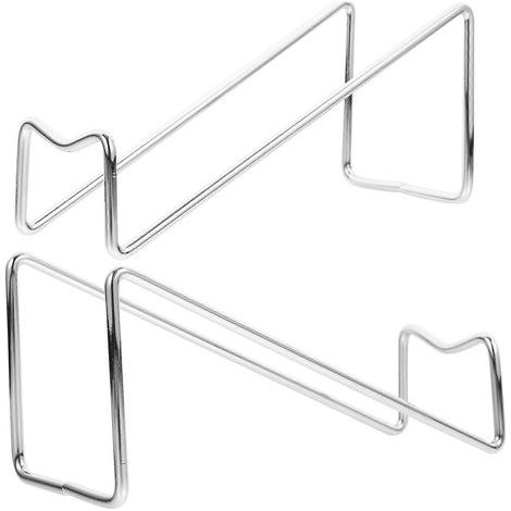 Set aus 2 Flaschenhaltern aus Metall, Weinregal, schmiedeeisernes Weinregal fürs Büro – 19,00 x 8,50 x 6,00 cm – Silber (1/4)