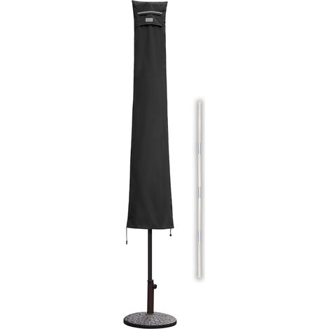 Sekey Sonnenschirm-Schutzhülle, Ampelschirm Schutzhülle Abdeckhauben 600D Oxford, Schwarz, 190 cm x 30/50 cm