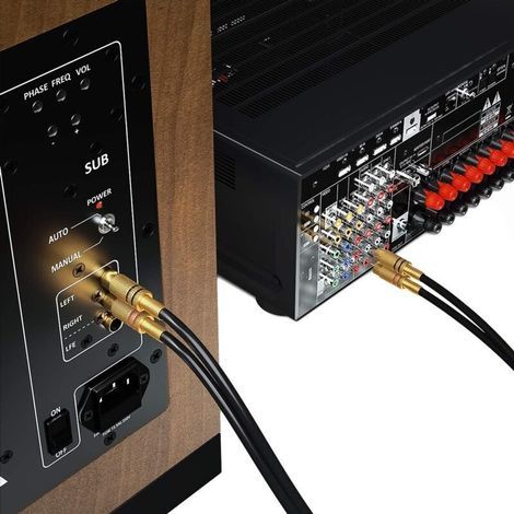1,5m Câble Audio RCA Prise 2x RCA sur Prise 2x RCA Câble Audio HiFi Fiches RCA Entièrement en Métal Plaqué (1/3)