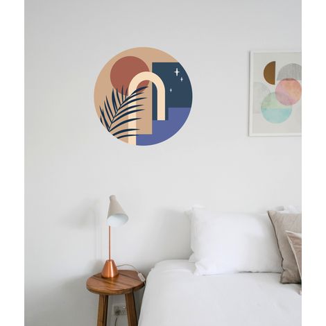 Sticker décoratif autocollant, arche design desert, ciel étoilé, autocollant rond, 68 cm X 48 cm (1/5)