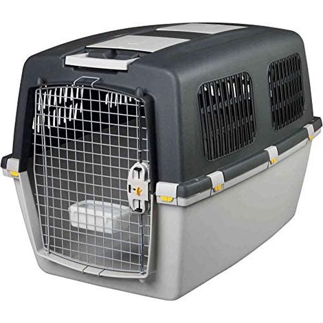 Trasportino Gulliver IATA per cani e gatti con porta in metallo omologato per treno auto aereo: 92x64x66h cm trasportino (1/5)