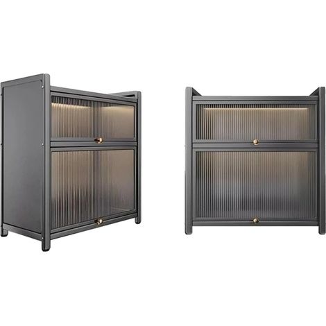 Mobiletto da cucina, antipolvere, con organizer multilivello, nero - 1 pezzo (1/2)