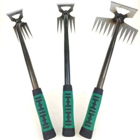 Small Weeding Puller Portable Weeding Removal Tool for Courtyard Bonsai Yard, Débover en métal avec des Mauvaises Herbes avec Une poignée étendue, 11 sawteeth (1/4)