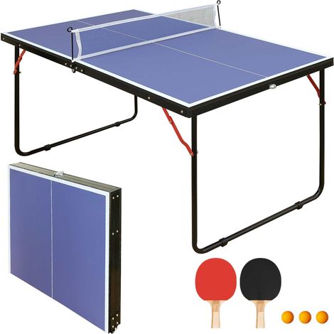 Table de ping-pong pliable 137 x 76 cm avec filet et raquettes (1/5)