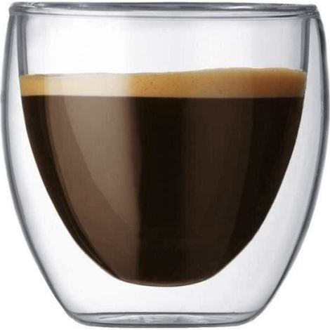 Tasse À Café - Verre Borosilicate - Double Paroi - 80 Ml - Anti-brûlure - Lot De 6 (1/4)