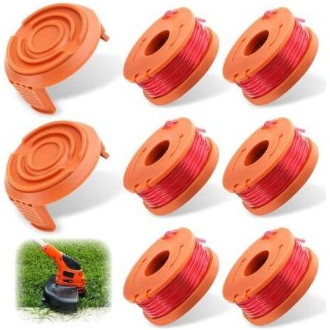 Kaelt - 6 Pièces Fil Coupe Bordure Compatible avec WORX 2 Couvercle, Bobine de Rechange WA0004.1/WA0010, Ø 1,65mm & 3m pour Worx WG150/WG173E/WG183E/WG118E - (1/5)