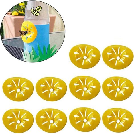 MINKUROW Set Di 30 Trappole Per Vespe Set Di 30 Repellenti Per Vespe 30 Pezzi Trappola Per Vespe A Forma Di Fiore Cattura Insetti Cattura Api Imbuto Giallo Trappola Appesa (1/5)