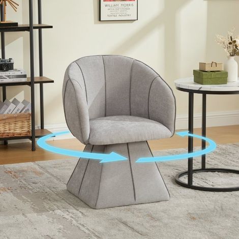 VVBV Fauteuil pivotant en chenille, dossier haut, design ergonomique, Gris, en Chenille (1/5)