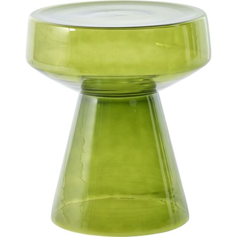 Mesa de centro de vidrio con estilo moderno transparente forma redonda verde Laguna (1/5)
