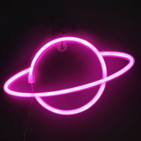 Planet Neon Signs LED Enseigne Murale Au Néon, Suspendus Neon Lights Planet USB/Batterie Planète Lampe Neon Light pour Enfants Chambre Fête Danniversaire Bar Décor De Mariage (1/5)