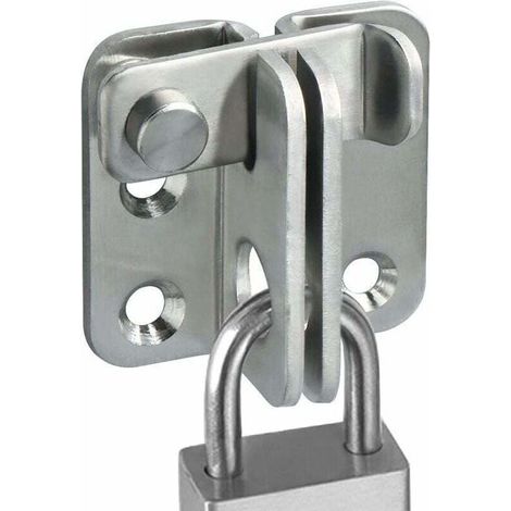 Serrure de porte coulissante cadenas moraillon loquet de porte loquet crochet antivol, finition inox brossé (1/5)