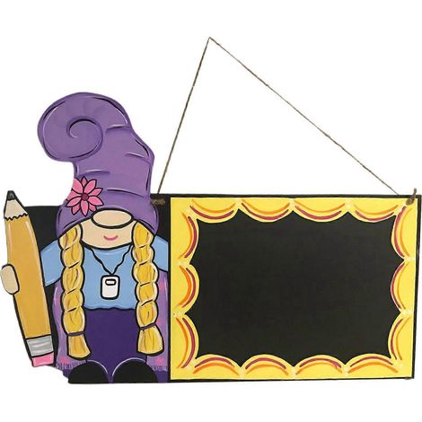 Klassenzimmer-Lehrer-Gnom-Tafelschild, Hängende Tafel-Anhänger für Kindergartenkurse, Hochzeitsnachrichten, Memo-Schild, Unterrichtsrequisiten (1/5)
