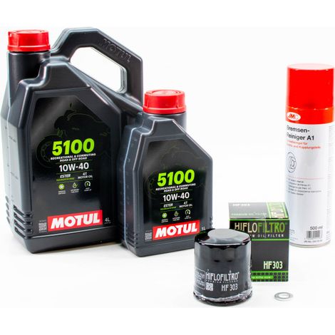 Kit Entretien Vidange pour KAWASAKI ZZR 1400 de 2006 à 2020 - MOTUL 5100 10W40 5L