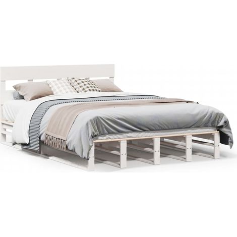 Maison Exclusive - Letto senza Materasso Bianco 140x190 cm Legno Massello di Pino
