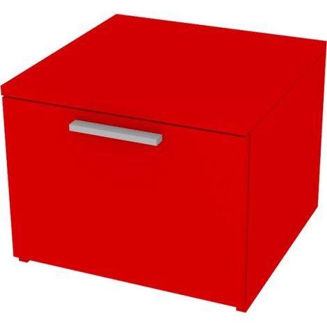 Cassettiera moderna con cassetto a chiusura rallentata - Ideale per cameretta o ufficio - Rosso
