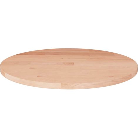 vidaXL Dessus de table rond Ø40x1,5 cm Bois de chêne massif non traité (1/4)
