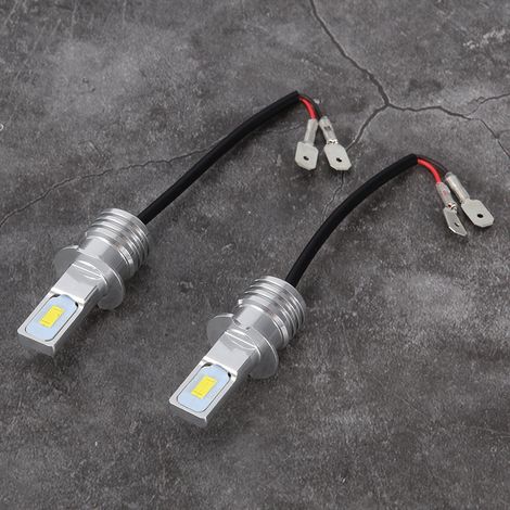 Lot de 2 ampoules LED blanches H3 80W 8000K 12-24V universelles pour feux antibrouillard, avec décodage. (1/5)