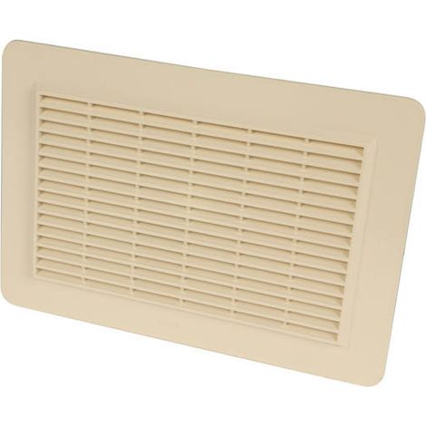 Nicoll – Grille aération VMC façade applique horizontale 226x323mm – Moustiquaire intégrée – Polystyrène renforcé U.V. – Surface 200cm² – Couleur sable