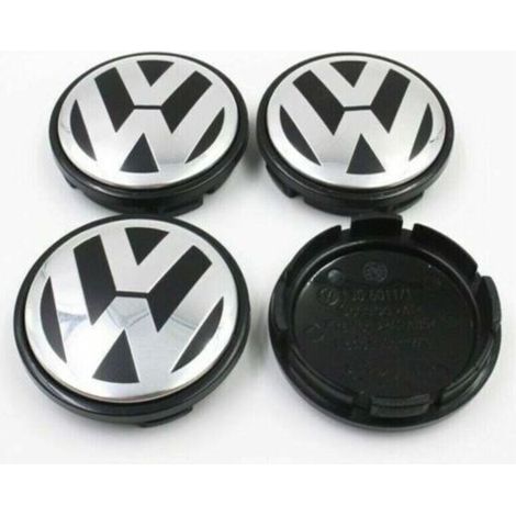 Lot de 4 enjoliveurs d'origine pour jantes en aluminium, 65 mm, adaptés aux enjoliveurs Volkswagen, enjoliveurs centraux de moyeu 65 mm, logo de pneu, enjoliveurs de roue modifiés pour voiture