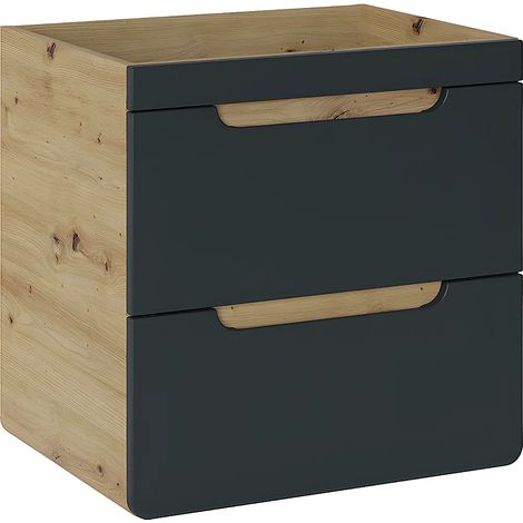 Mobile sotto lavabo sospeso colore naturale e antracite - 60 cm - ARUBA (1/2)