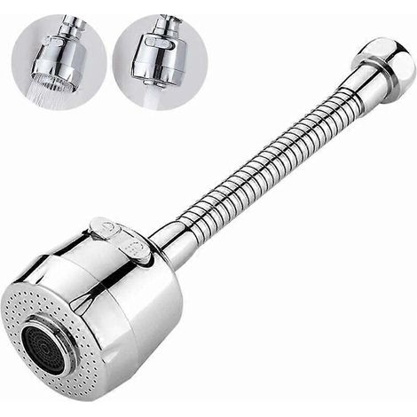 Kraanbeluchter - 360 graden draaibaar / Waterbesparend filter / Beluchtingsstraal en douchestraal / Twee waterstanden / Galvaniseren (1/5)