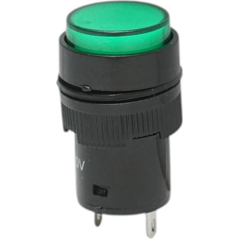 Indicatore di segnale industriale LED verde 220V Ø 16mm Breckner Germany (1/4)