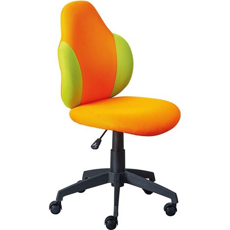 Chaise de bureau enfant Revêtement Mesh Orange et Vert Jessi (1/5)