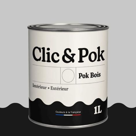 Peinture Bois Extérieur – POK BOIS - 1L - RAL 7047 - Telegris 4- Résistante aux intempéries - Ne s'écaille pas
