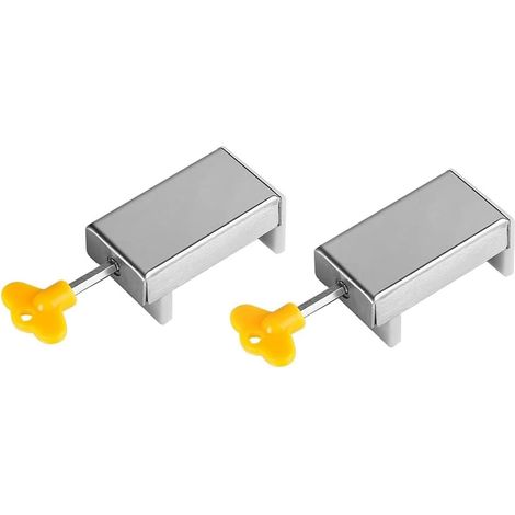 Verrou Baie Vitrée Coulissante, 2PCS Bloque Porte Coulissante Avec Clés, Fenêtre Coulissante Fermeture Serrure, Bloc Baie Vitrée Coulissante, Convient Aux Fenêtres Et Portes Coulissantes (1/5)
