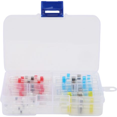 50 conectores de cable de soldadura impermeables (23 rojos, 12 azules, 10 blancos, 5 amarillos) (1/5)