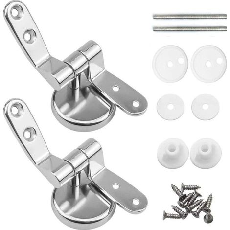Ersandy Charniere Abattant, Lot de 2 charnières de rechange pour lunette WC avec fixations en alliage de zinc (1/5)