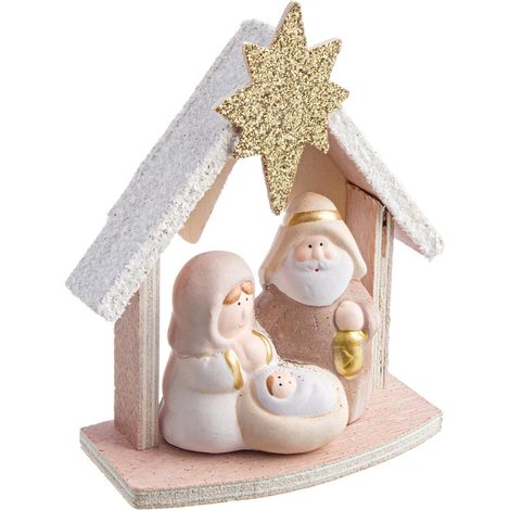 Natività in ceramica con stella statue per presepe (1/2)