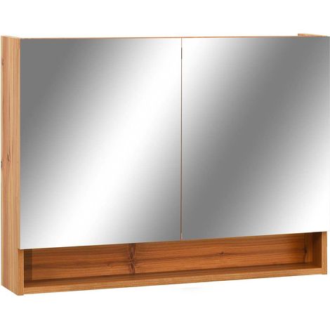 Maison Exclusive - LED-Spiegelschrank fürs Bad Eiche 80x15x60 cm (1/5)