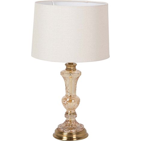 Lampe de table en métal et verre 31 x 31 x 52 cm (1/2)