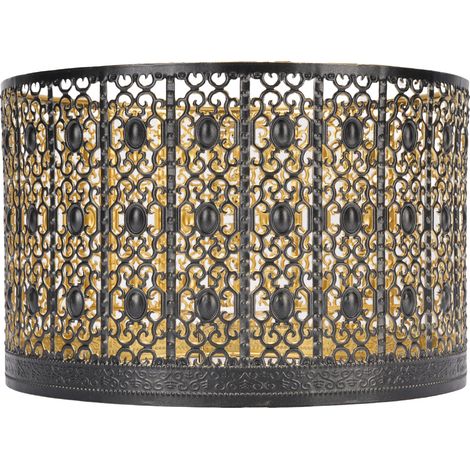 Abat-jour métallique moderne perforé en fer - Compatible E14/E27, excellent transmittance lumineuse pour lampes de table, sol, suspension (1 pièce)