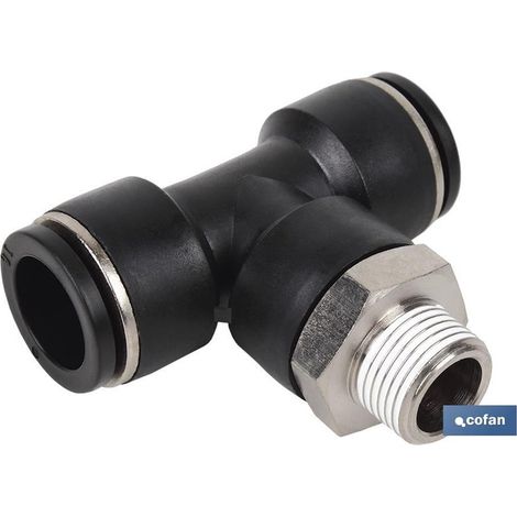 Raccord en T en plastique, connexion instantanée pour tubes de 4 mm à 16 mm